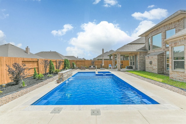 12107 Allington Cove Ln, Humble, TX 77346 - view of pool with a fenced backyard, a patio area, and a fenced in pool