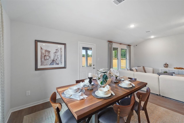 804 Timmons Ln, Dayton, TX 77535 - dining room featuring baseboards, visible vents, recessed lighting, and light wood-style floors