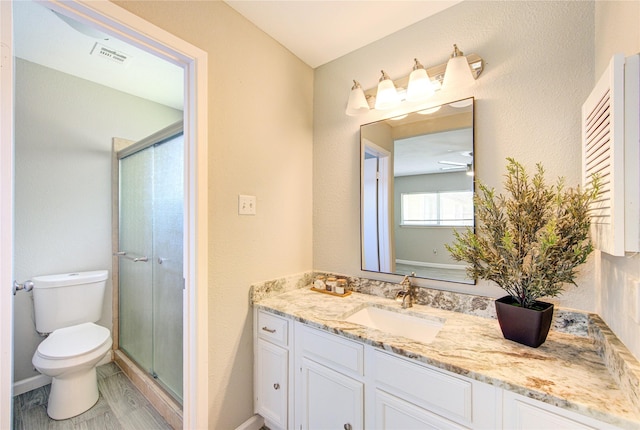 17434 Jolly Boat Dr, Crosby, TX 77532 - full bathroom featuring toilet, a shower stall, and vanity