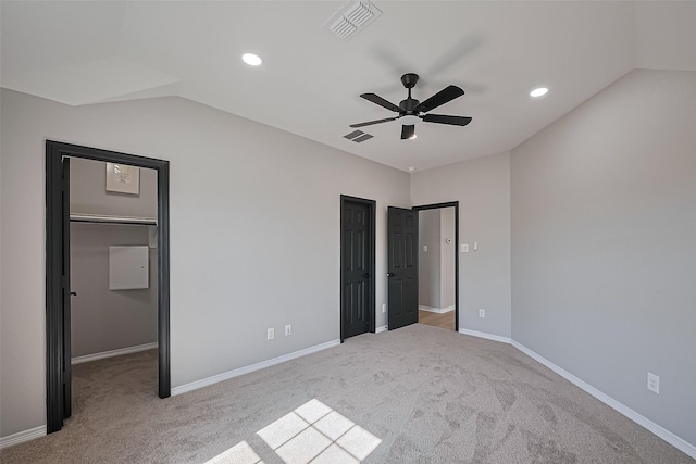 2006 Deer Vly, Missouri City, TX 77459 - unfurnished bedroom featuring carpet floors, visible vents, and lofted ceiling