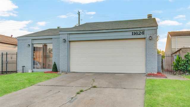 garage with fence