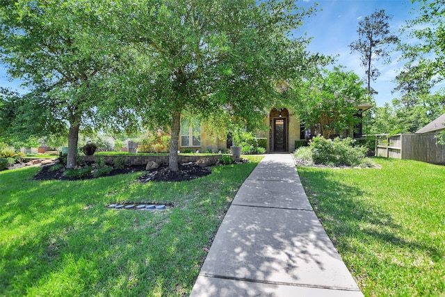 12603 Mostyn Ct, Magnolia, TX 77354 - view of property hidden behind natural elements with fence and a front yard