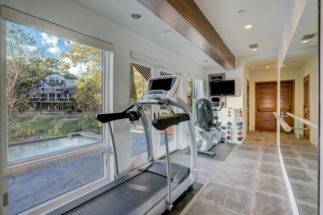 2003 Arrowwood Cir N, Houston, TX 77063 - exercise room with recessed lighting and visible vents