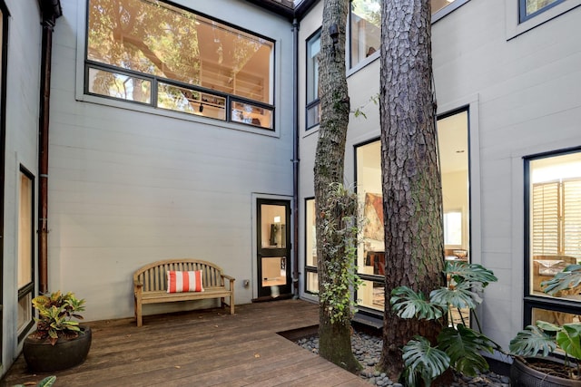 2003 Arrowwood Cir N, Houston, TX 77063 - entrance to property with a wooden deck