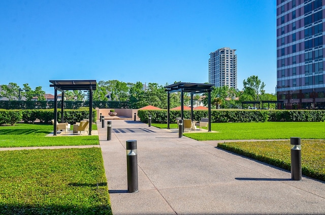 view of community with a lawn