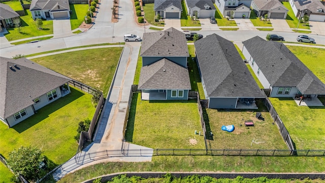aerial view with a residential view