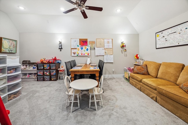 6605 Rolla St, Houston, TX 77055 - interior space with baseboards, recessed lighting, a ceiling fan, and vaulted ceiling