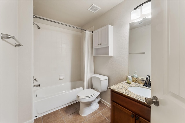 18823 Cove Mill Ln, Cypress, TX 77433 - full bathroom featuring vanity, shower / tub combo, and tile patterned floors