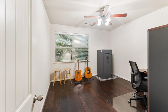 18823 Cove Mill Ln, Cypress, TX 77433 - office space featuring wood finished floors and a ceiling fan