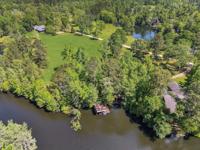 65 Artesian Ave, Cleveland, TX 77327 - drone / aerial view of a nearby body of water and a forest