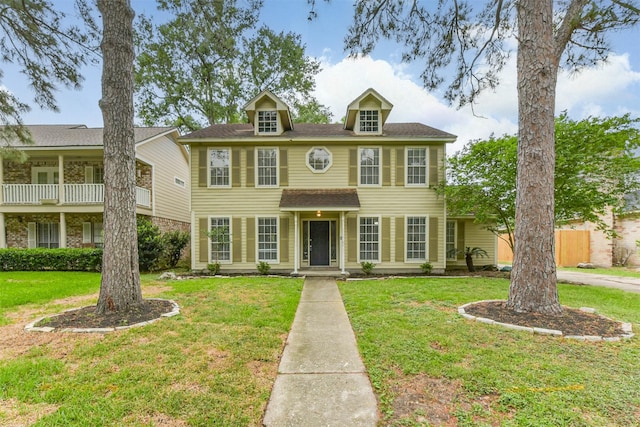 view of front of house with a front lawn