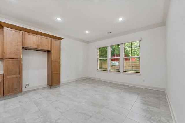 unfurnished bedroom featuring recessed lighting and baseboards