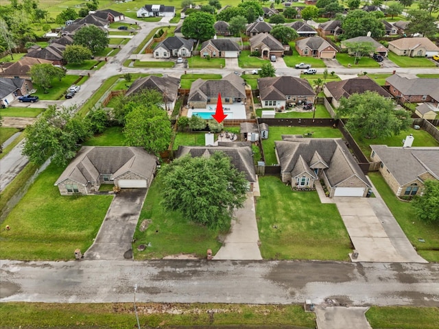aerial view featuring a residential view