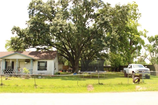 2014 Kowis St, Houston, TX 77093 - view of yard featuring a trampoline and fence private yard