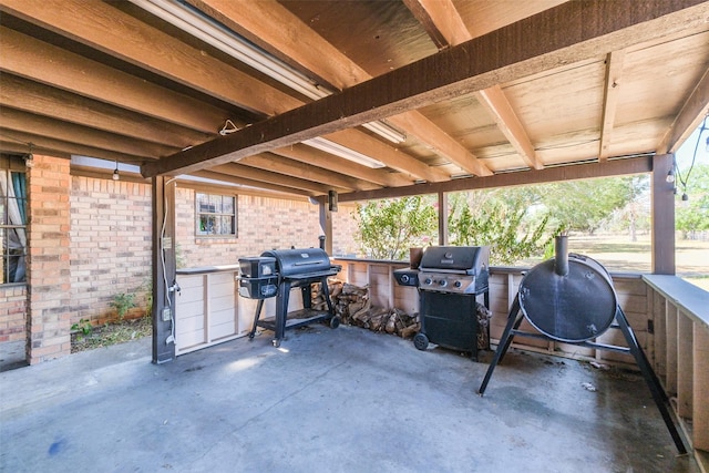 view of patio / terrace with a grill
