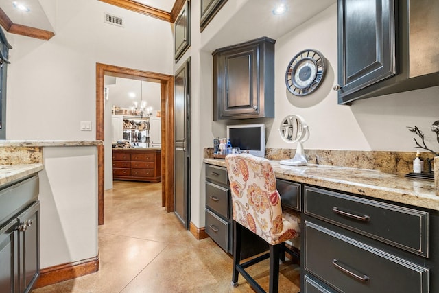 interior space featuring visible vents and vanity