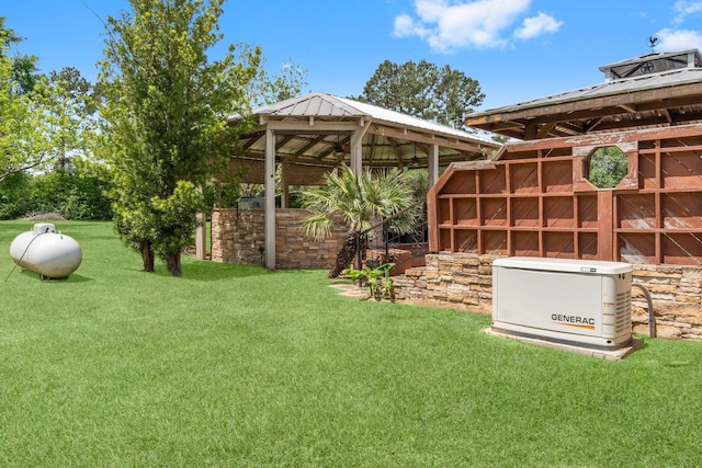view of yard with a gazebo