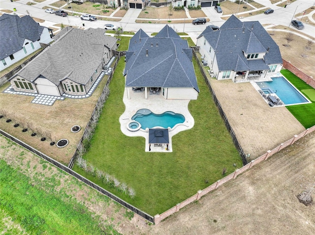 drone / aerial view featuring a residential view