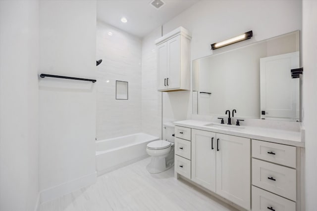4016 Branard St, Houston, TX 77027 - full bath featuring toilet, vanity, visible vents, and bathing tub / shower combination