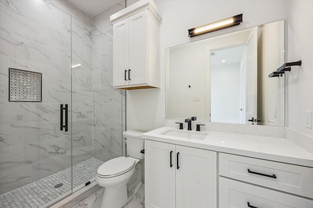 4016 Branard St, Houston, TX 77027 - bathroom with marble finish floor, toilet, vanity, and a marble finish shower