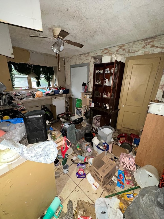 miscellaneous room featuring ceiling fan