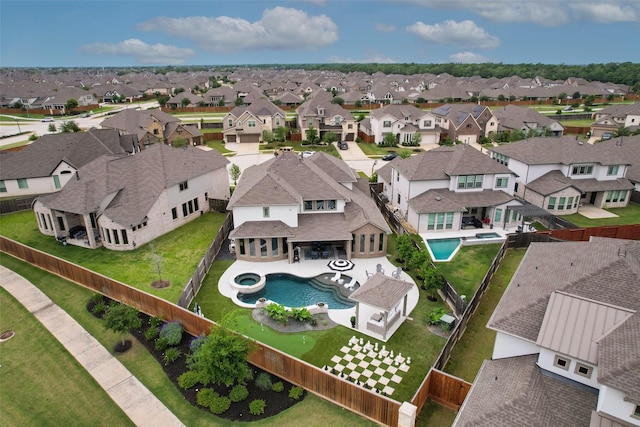 drone / aerial view featuring a residential view