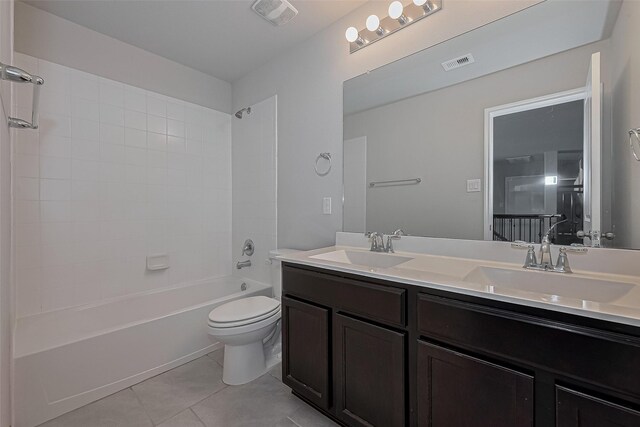full bath featuring tile patterned floors, a sink, and visible vents