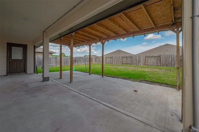 view of patio with a fenced backyard