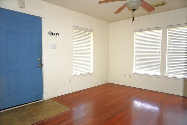 1120 Verde Trails Dr, Houston, TX 77073 - entrance foyer featuring ceiling fan, hardwood / wood-style floors, and plenty of natural light
