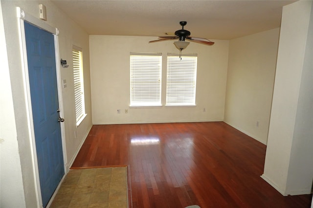 1120 Verde Trails Dr, Houston, TX 77073 - empty room featuring wood finished floors, a ceiling fan, and healthy amount of natural light