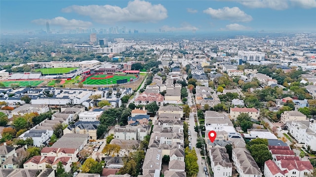 aerial view featuring a city view