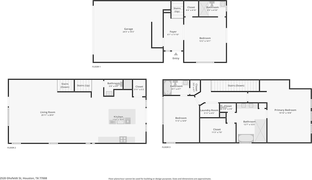 2520 Ohsfeldt St, Houston, TX 77008 - room layout