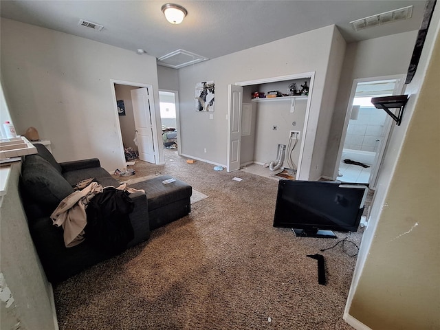 211 Sea Breeze Dr, Bacliff, TX 77518 - living area with carpet floors and visible vents