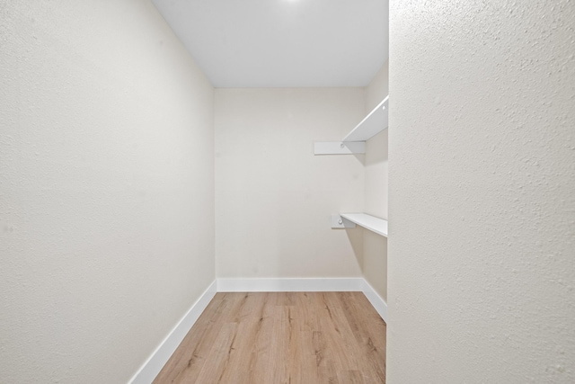spacious closet with light wood finished floors