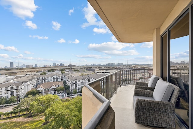 balcony featuring a view of city