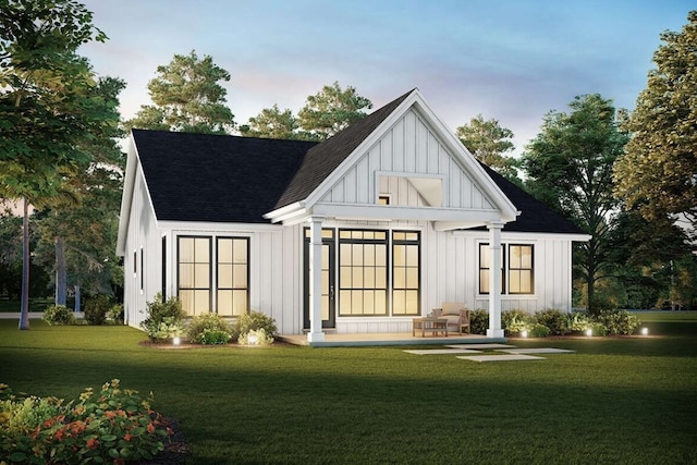 exterior space with a yard