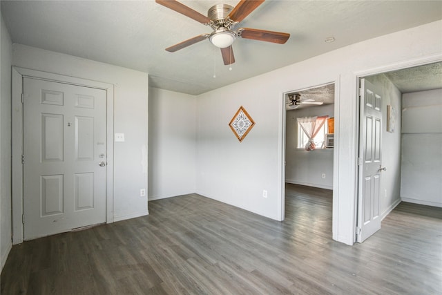 5409 Suez St Unit 4, Houston, TX 77020 - interior space featuring wood finished floors, baseboards, and ceiling fan