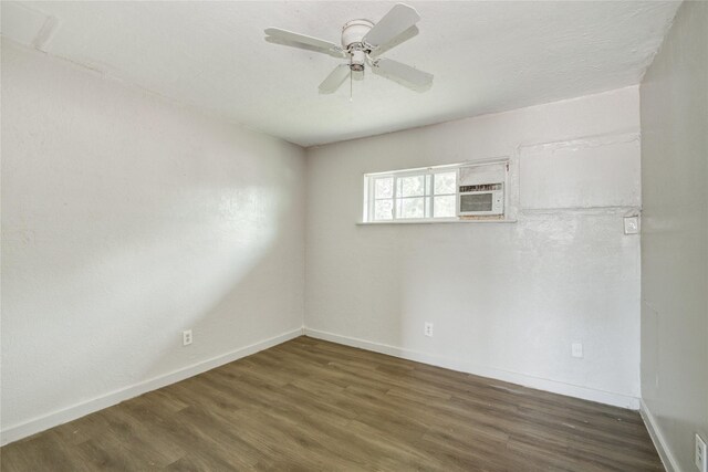 5409 Suez St Unit 4, Houston, TX 77020 - unfurnished room featuring baseboards, a ceiling fan, and wood finished floors