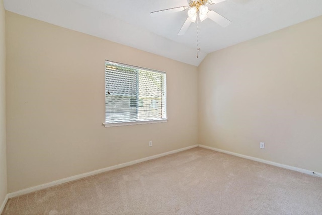 2538 Silent Shore Ct, Richmond, TX 77406 - carpeted spare room featuring baseboards, a ceiling fan, and lofted ceiling
