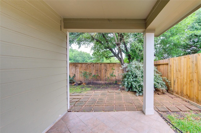 view of patio with a fenced backyard