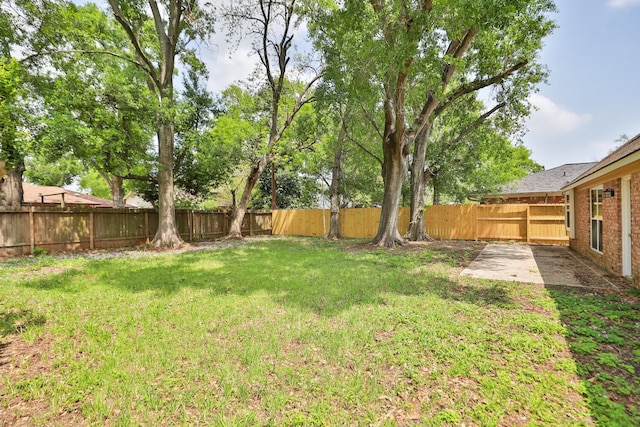 10654 Mayfield Rd, Houston, TX 77043 - view of yard featuring a fenced backyard and a patio