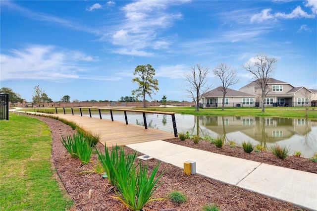 exterior space featuring a water view
