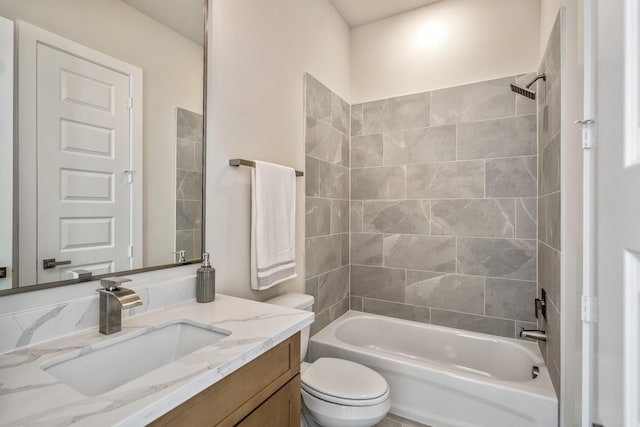 8411 Pech Landing Dr, Houston, TX 77055 - full bathroom with vanity, toilet, and shower / tub combination