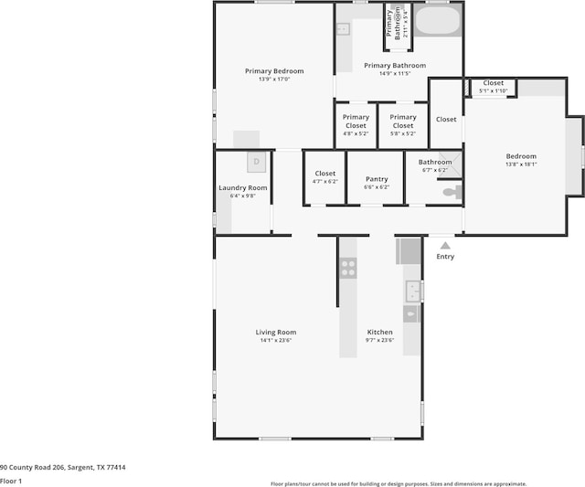 90 County Road 206, Sargent, TX 77414 - view of layout