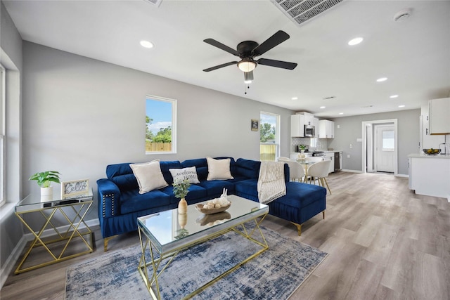 6810 Cohn St, Houston, TX 77091 - living area with recessed lighting, a wealth of natural light, and light wood-type flooring