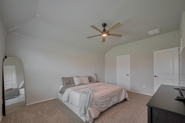 515 Green Clover Ln, Rosharon, TX 77583 - bedroom with vaulted ceiling, visible vents, and carpet