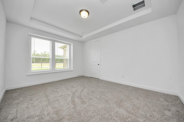 15607 Boulder Lake Ln, Conroe, TX 77302 - carpeted spare room with a raised ceiling, baseboards, and visible vents