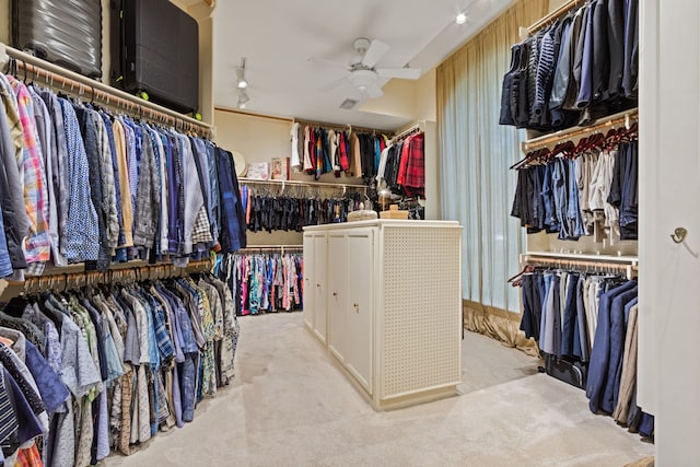 17511 Seidel Rd, Tomball, TX 77377 - walk in closet with carpet floors and ceiling fan