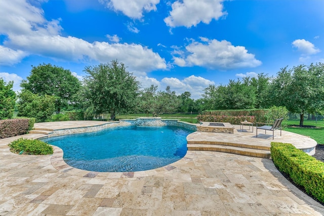 21411 Fairhaven Creek Dr, Cypress, TX 77433 - swimming pool with a patio area and an outdoor fire pit