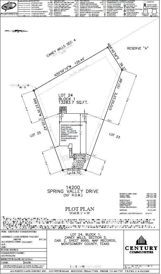 14200 Spring Valley Dr, Conroe, TX 77303 - survey map / technical document
